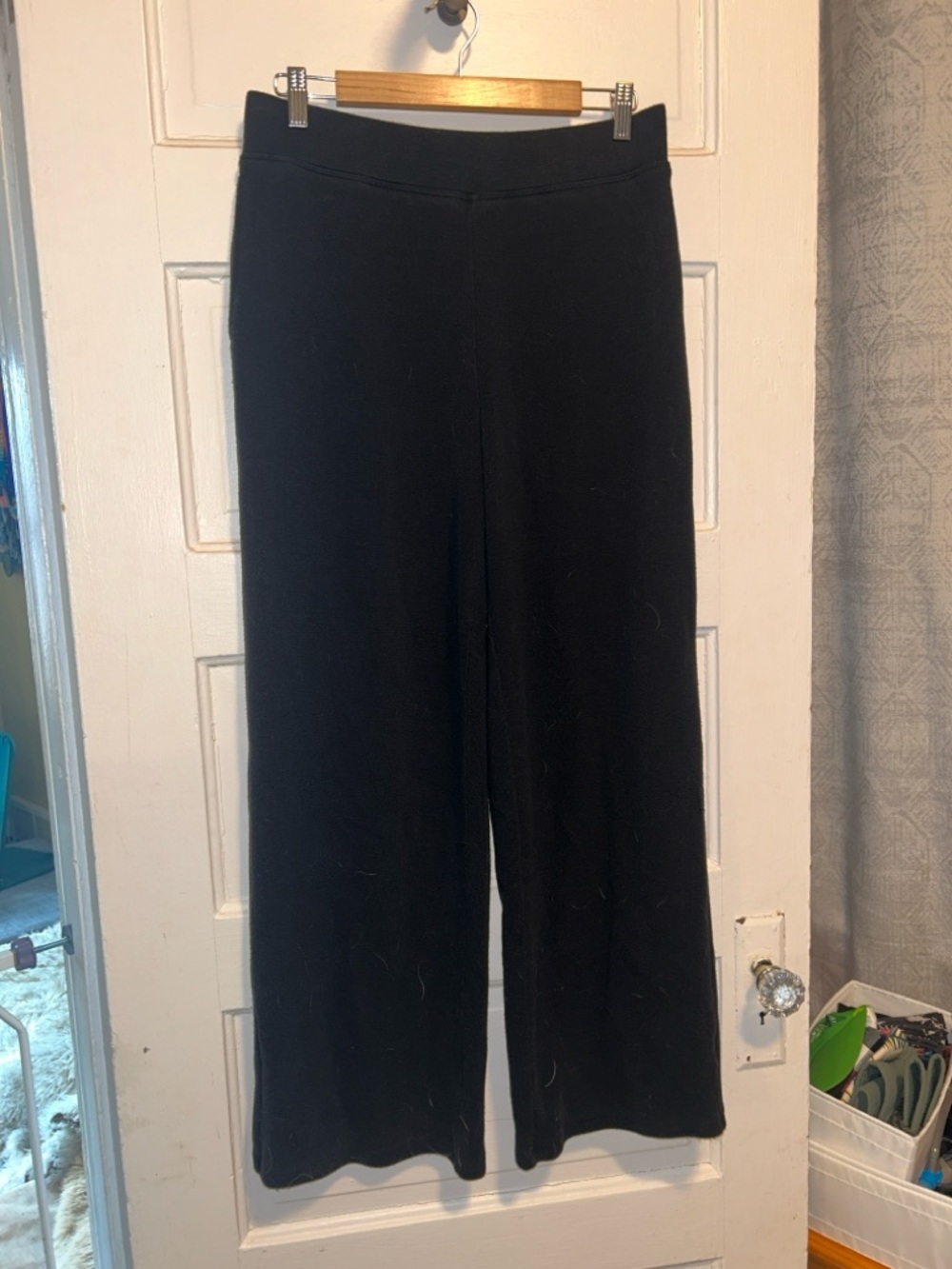 OGL Waffle knit Black Wide-Leg Knit Pants - Women